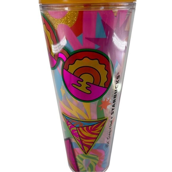 Starbucks 2023 Tim Singleton Sign Glitter Acrylic Venti Tumbler NWT 24 oz - Picture 8 of 9